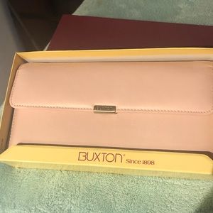 Pink leather clutch wallet